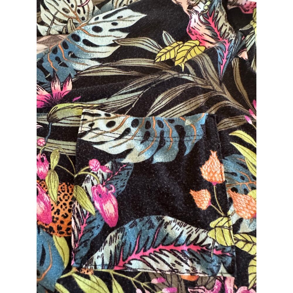 Soma Womens Large Black Nightgown Lounge Sleep Dress Tropical Print Soft Stretch - Picture 4 of 9